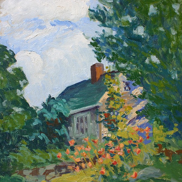 Paul E. Saling, House and Garden in Summer
oil on board, 14" x 14"
unsigned
TS PS 123
Sold