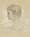 J(ames) Carroll Beckwith, Profile
c. 1890, pencil, white chalk and pastel on paper
