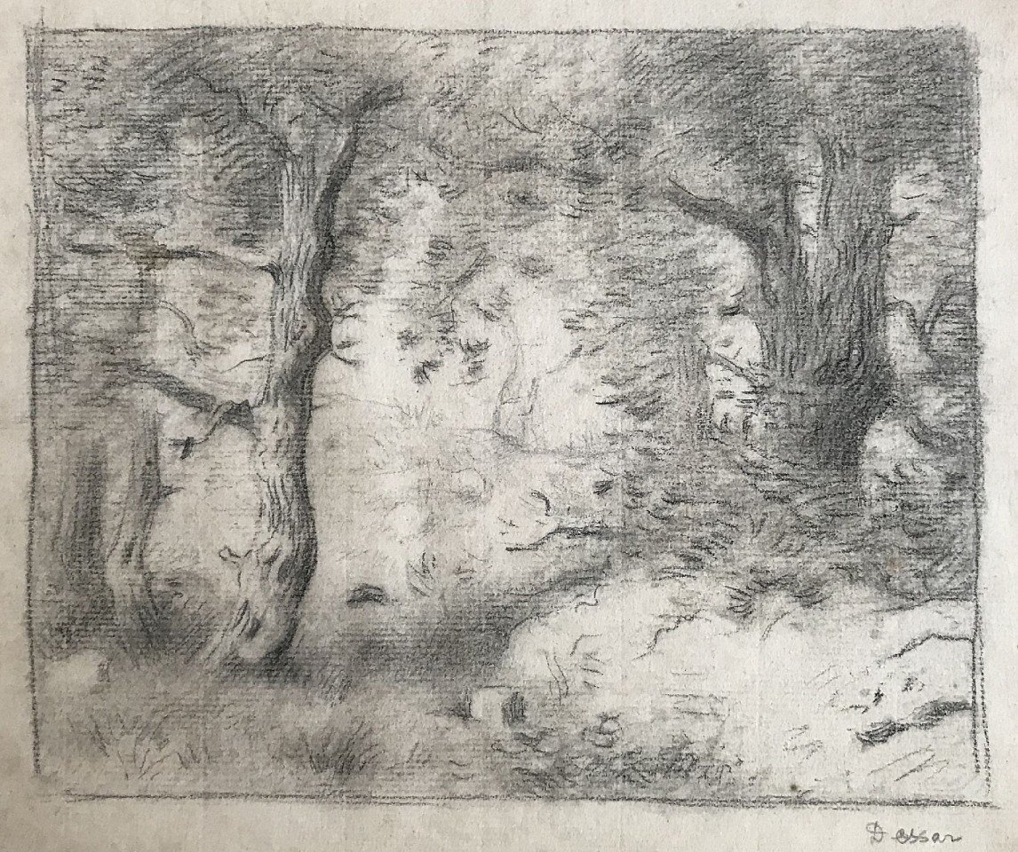 Louis Paul Dessar, In the Woods
pencil on paper, 6 1/4" x 7 3/4"
signed Dessar, lower right
JWC 0119.08
$600