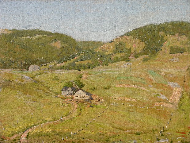 Helen Savier DuMond, House on the Valley Road
oil on board, 12" x 16"
signed lower left
RH HD 106
$2,800