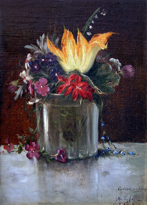 Max Eglau, Garden Bouquet
oil on canvas laid down on masonite, 9 3/4" x 7"
signed, M. Eglau, lower right
JCAC 5149
$8,500