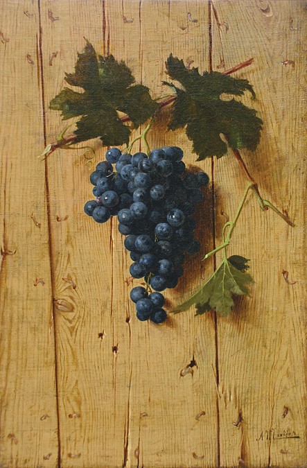 A. Mayer, Grapevine with Fruit, circa 1875
oil on canvas, 16" x 24"
signed " A. Mayer" lower right
JCA 4690
$8,500