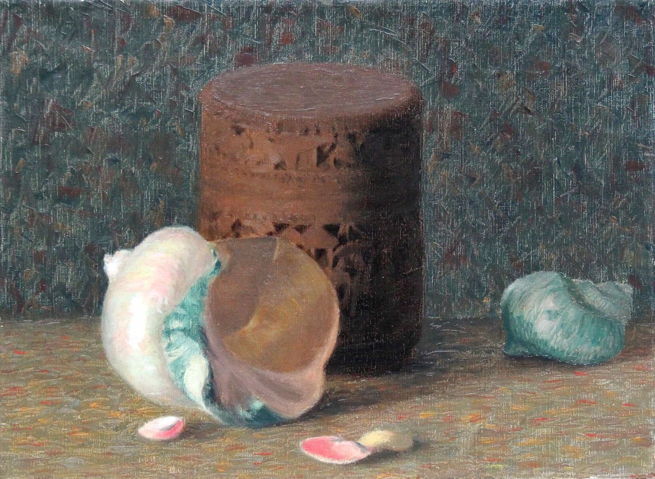 Dorothy Ochtman, Still Life with Shells
(#18)
oil on canvas, 12" x 16"
unsigned
ERev 1015.04