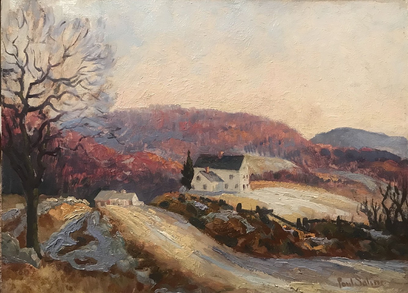 Paul E. Saling, First Snow
oil on board, 12" x 16"
signed, Paul Saling, lower right
titled and signed again verso
JCA 5089
$1,800