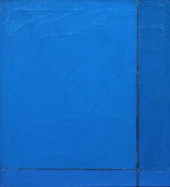 A field of blue, all blue makes up this painting by Ludwig Sander.