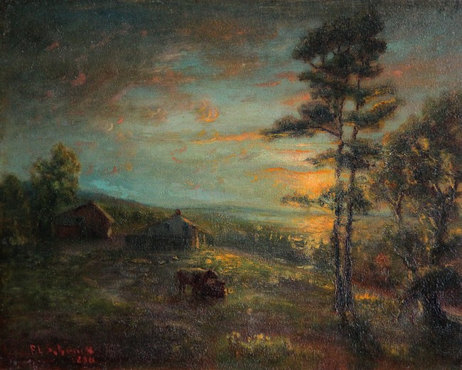 Franklin Lewis Schenck, Sundown
oil on panel, 8" x 10"
signed, F. L. Schenck and dated 1896, lower left
G&BW 0514.01
$850