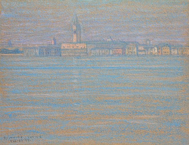 Henry Cooke White, Venice Calm, 1897
pastel on paper, 9" x 12" ss
signed, H.C. White and dated, Venice Feb. 27 '97, lower left
JCAC 4874
$1,800