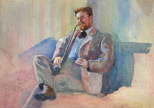 Artist Unknown, Portrait of Talcott Smoking a Pipe

Private Collection, 1895
watercolor on brown paper, 11"" x 15 1/2""
PAS 01/08.04
$2,500