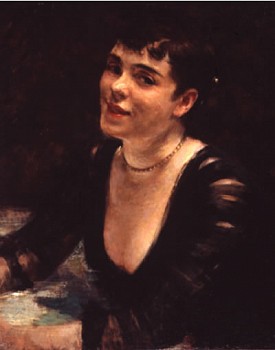 J(ames) Carroll Beckwith - Lady with a Necklace