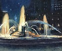 Michael Budden, Swan Fountain at Night
oil on canvas laid down on panel