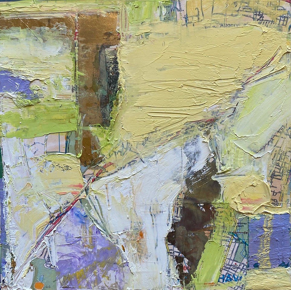 Helen Cantrell, New Haven
oil and metal leaf on paper map, 12"" x 12""
HC1221.03
$350