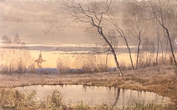 Henry Farrer -&nbsp;The Pond at Dusk