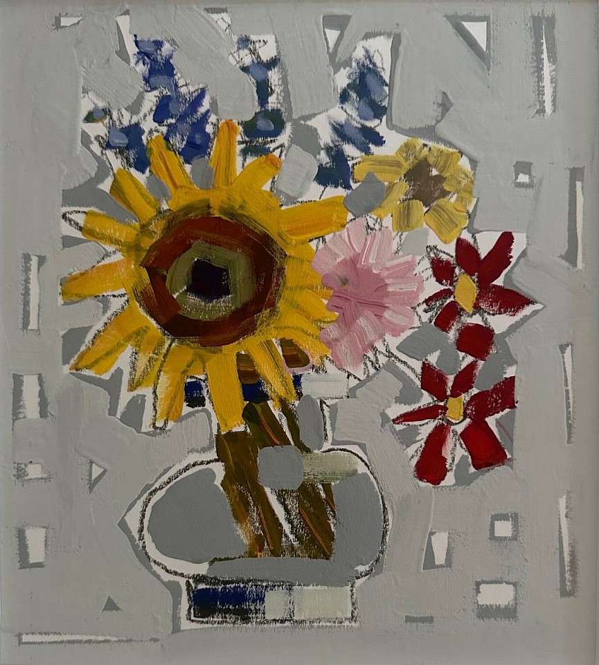 Judy Friday, Inkwell Sunflower, 2023
watercolor crayon, gouache, flashe and acryl on paper, 10"" x 8 1/4""
JF 0823.03
$500