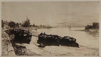 Charles Adams Platt -&nbsp;Mud Boat on the Thames, 1883
