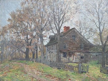 american impressionism/lyme art colony: Clark Greenwood Voorhees Farmhouse in Old Lyme