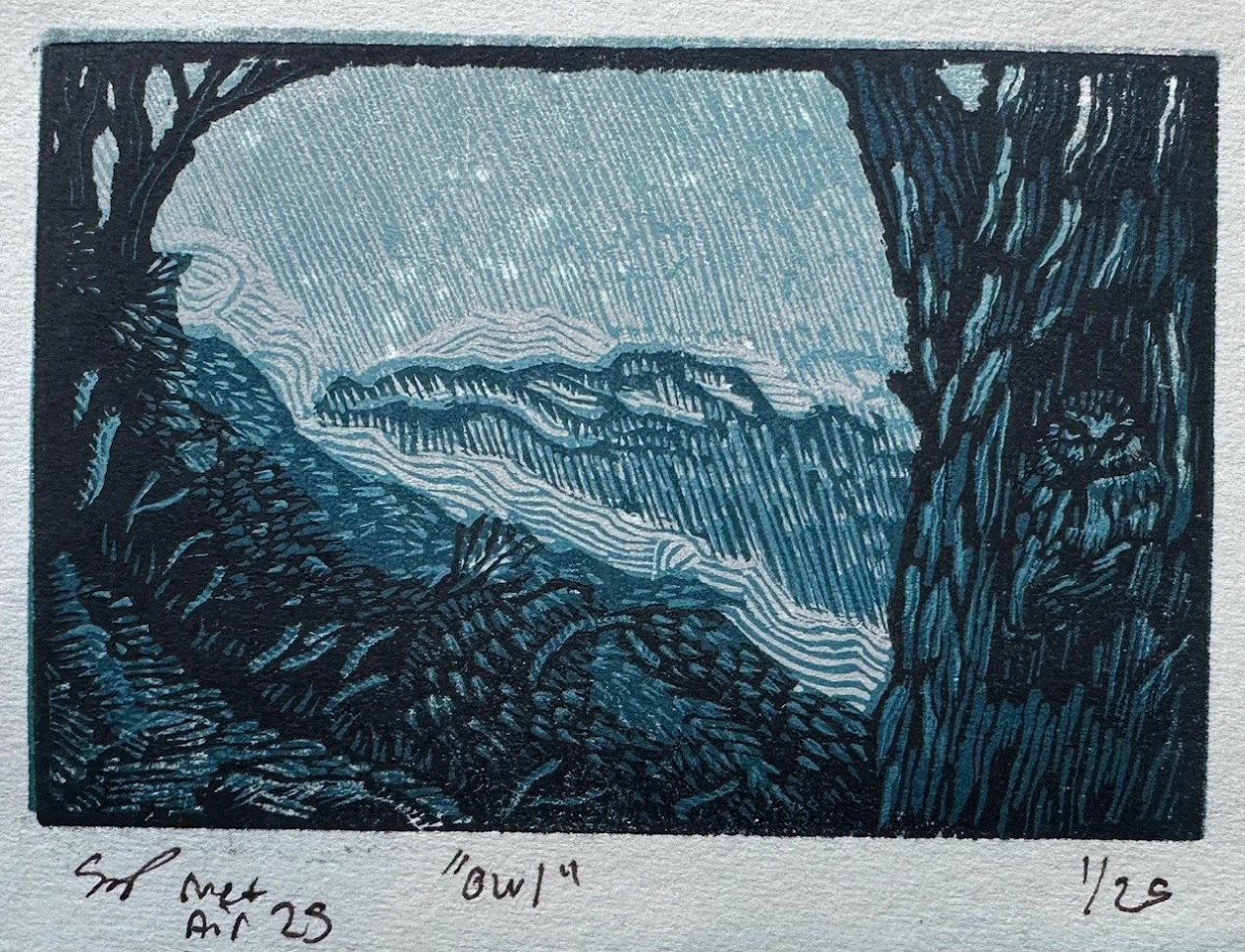 Samuel Swap, Owl
woodblock print, 2"" x 3""
SSW 1125.01
$450