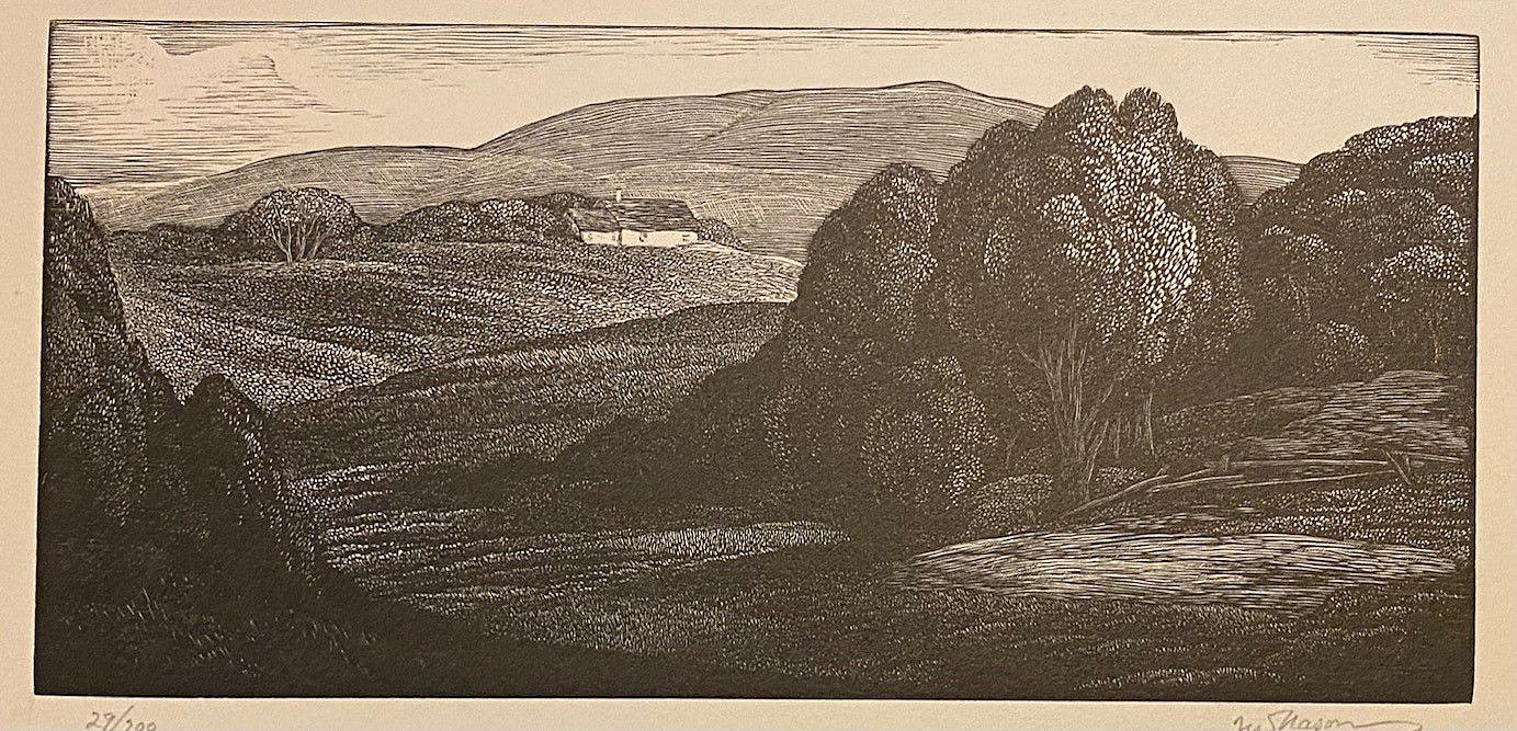 Thomas Willoughby Nason, Upland Pastures, 1934
woodblock print on paper, 3 1/2"" x 7 1/2""
JCA 6698
$1,100