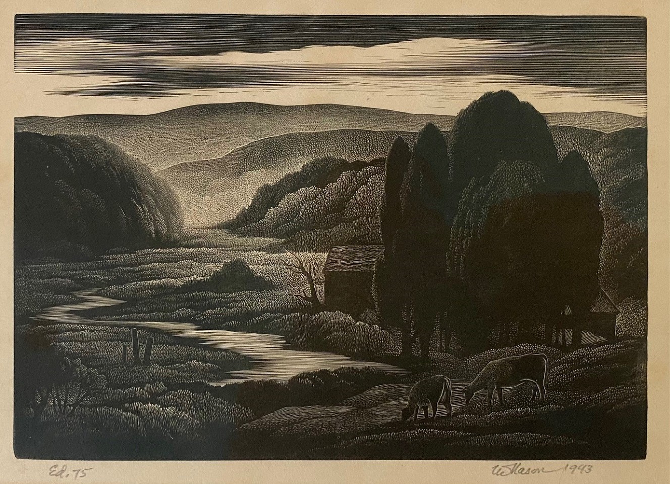 Thomas Willoughby Nason, Evening Mist
wood engraving on paper, 4 1/2"" x 6 1/4""
JCA 6511
$1,100