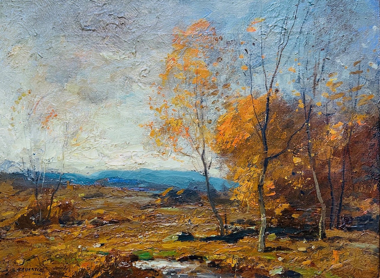 George M. Bruestle, Golden Autumn
oil on canvas, 12"" x 16""
JCA 6981
$4,500