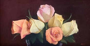 Work:&nbsp;Aaron Shikler Bouquet Of Roses, 2001